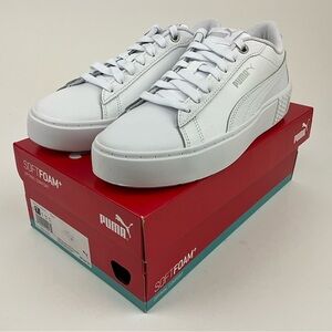Womens Puma Smash Platform V2 Snake White Sneakers NIB